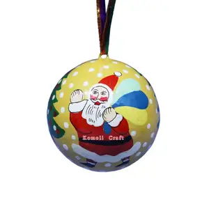 Tas Dekorasi Bola Natal Mache Kertas Santa