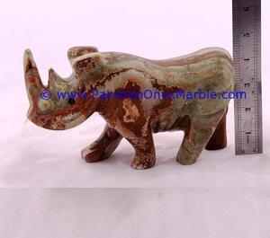 Ónix rinoceronte tallado Animal estatua elegante jardín ornamento estatuilla - Product Image 5