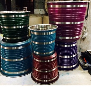 El MEJOR PRECIO DEL VENDEDOR indio, cubos de color de acero inoxidable de 20L de alta calidad con tapa, ideal para almacenamiento de agua - Product Image 2