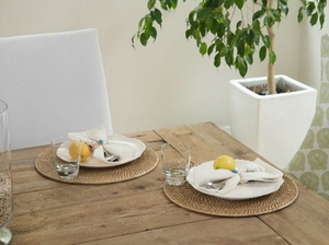 Artículo caliente Diseño americano Seagrass Rafia Juego de manteles individuales personalizados Jacinto de agua Almohadilla de ratán Fiesta en casa Uso de mesa Succión personalizada - Product Image 5