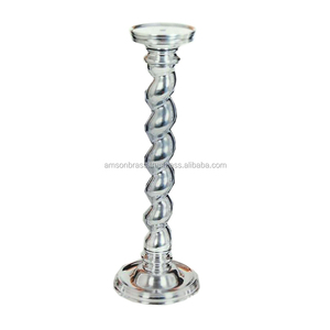 Polished Metal <b>Candle</b> Holder Pillar <b>Candle</b> Stand - Product Image 4
