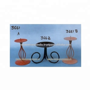 Bougeoir en fer classique de qualité supérieure utilisé pour la décoration de table de mariage et d'anniversaire disponible au meilleur prix - Product Image 2