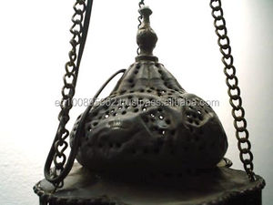 BR13 Lámpara colgante de estilo egipcio antiguo Linterna de metal perforada a mano con técnica de soldadura - Product Image 3