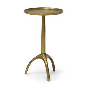 Table d'appoint en aluminium à trois pieds faite à la main avec finition noire mate plateau rond de style nordique pour salon et chambre à coucher - Product Image 1