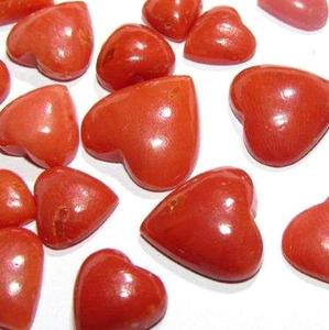 หินอัญมณีทรงหลังเบี้ยทรงปะการังเรียบรูปหัวใจจากอิตาลีสีแดงทำให้ธรรมชาติ - Product Image 4