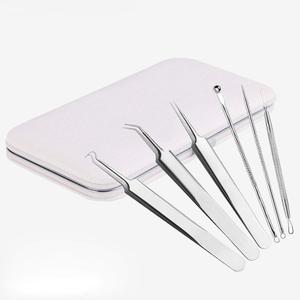Kit de 6 outils pour éliminer les points noirs, kit pour éclater les boutons, acier inoxydable, finition miroir de luxe, traitement du visage, extracteur réutilisable - Product Image 4