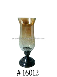 Bougeoir de salon en verre feuille design - Product Image 2