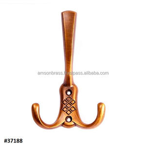 ตะขอแขวนเสื้อโค้ทโลหะแบบคู่ตะขอแขวนเสื้อทำจากทองเหลืองโบราณแบบทันสมัย - Product Image 5