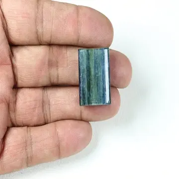प्राकृतिक Kyanite ढीला रत्न चिकनी आयत आकार नीले पत्थर बनाने तार लिपटे सुंदर गहने Cabochon