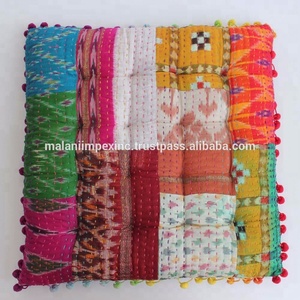 Handmade Sari Patola Chair Seating <b>Cushion</b> Pads square <b>Yoga</b> Seat <b>Cushion</b> Chair Pad - Product Image 1