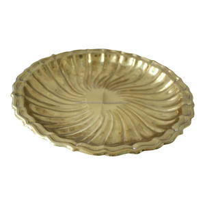 ถาดเสิร์ฟทองเหลืองทรงกลมสไตล์ยุโรป - Product Image 1