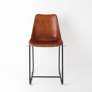 High Grade <b>Vintage</b> Leather <b>Chair</b> with Wood Material Industrial Style - Product Image 1