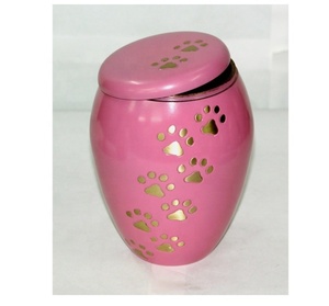 แจกันใส่เถ้ากระดูกทองเหลืองเคลือบเงาสำหรับสัตว์เลี้ยงลายเพ้นท์สีสันสดใสอุปกรณ์งานศพสไตล์พิมพ์ลาย - Product Image 2