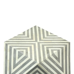 Mesa de restaurante con incrustaciones de madera y hueso ecológica de estilo moderno - Product Image 2