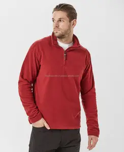 Chaqueta de lana resistente para hombre, barata, a la moda, roja, con media cremallera, para invierno - Product Image 1
