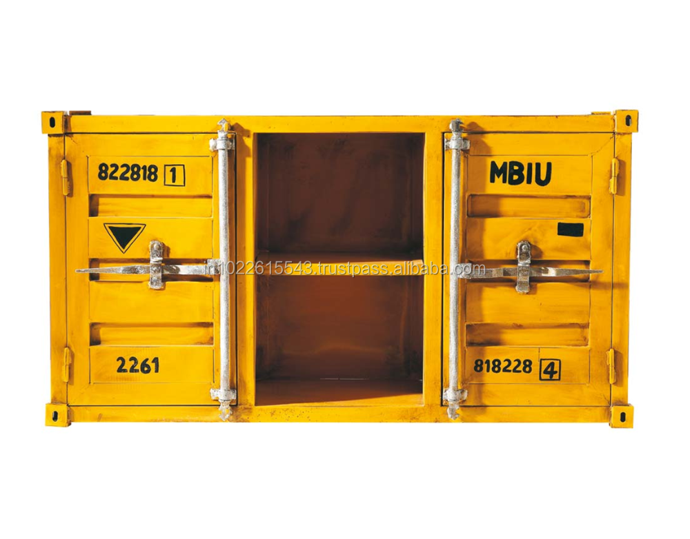 Industrial Container Sideboard with storage cabins, Vintage Iron container design Sideboard