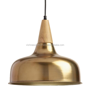 Suspension moderne 220V AC avec base d'ampoule E26 Design en laiton et bois pour bar, bureau et hôtel, télécommande incluse - Product Image 1