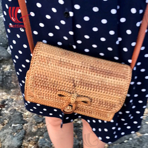 Handwoven Rattan Straw Beach <b>Bag</b> for <b>Summer</b> With Vintage Style - Product Image 5