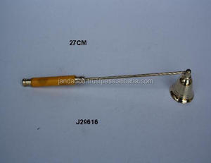 Étouffoir à bougie en métal poli à succès avec poignée en résine orange, fabriqué en laiton, accessoires pour bougies, étouffoir à bougie en métal - Product Image 3