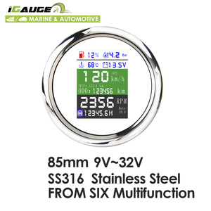 3-1/3 "85 मिमी उच्च गुणवत्ता वाले सफेद चेहरे वाटरप्रूफ डिजिटल 6 मल्टी-फंक्शन j1939 गेज समुद्री गेज मोटर वाहन - Product Image 6