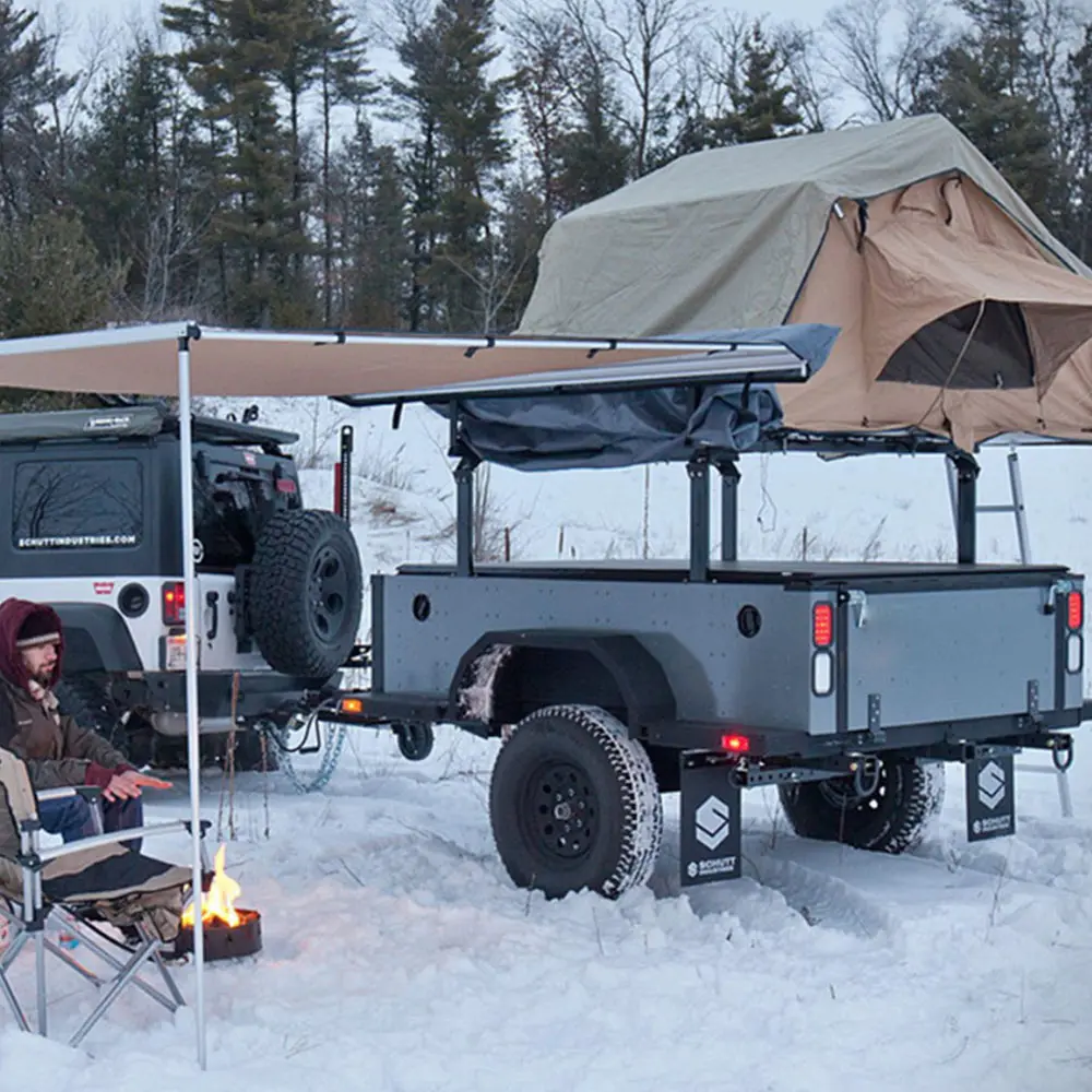 Внедорожный мини-прицеп для кемпинга, фургона, палатки (отличный багажник на крышу подходит для тента на крыше)