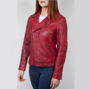 Veste de motard à la mode pour femmes élégant doux véritable peau de mouton vêtements d'extérieur en peau d'agneau à la mode Style de moto - Product Image 6