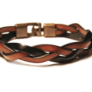 <b>Leather</b> <b>Bracelet</b> for Him Mens Braided <b>Leather</b> <b>bracelet</b> Handmade Creations - Product Image 1