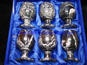 Export Quality Black Zebra Marble Wine <b>Glasses</b> Genuine Goats Set for Red Wine Champagne and Drinkware <b>Plastic</b> Metal Material - Product Image 6