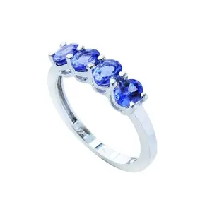 SANZ OEM S925 anello in argento Sterling femminile luce di lusso bella Tanzanite blu alto diamante anello di barretta gioielli