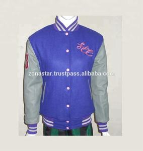 แจ็คเก็ตเบสบอลบอมเบอร์ทีมโรงเรียนแบบลำลองสำหรับฤดูหนาวขนแกะปักกันลมระบายอากาศได้ดีผลิตตามสั่งขนาดพลัสไซส์ - Product Image 1
