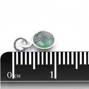 Forme ronde émeraude lunette en argent sterling 925 pendentif plaqué argent fabrication de bijoux faits à la main - Product Image 2