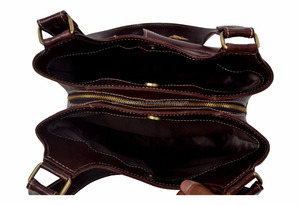 Realer venta al por mayor cuero genuino personalizado Artificial marrón oscuro bolsos señoras Hobo bolsos de hombro para mujeres monederos y bolsos de mano - Product Image 6