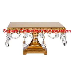 Soporte de cristal para pastel de boda, colgante de oro - Product Image 1