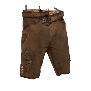 Pantalones cortos de cuero auténtico unisex personalizados Oktoberfest Lederhosen de talla grande, decoración bordada, transpirables de maternidad - Product Image 1