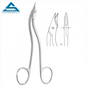 Tijeras operativas profesionales de acero inoxidable, tijeras curvas de 9cm, puntada corta para instrumentos quirúrgicos - Product Image 3