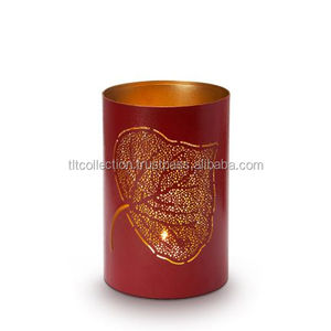 Round Antique Metal Votive, Colorful <b>Candle</b> <b>Holder</b>, Antique <b>tea</b> light Votive - Product Image 1