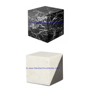 Super venas mármol pisapapeles negro blanco cebra Beige cubos de piedra Natural bloques decoración regalos con madera de teca fósil - Product Image 1