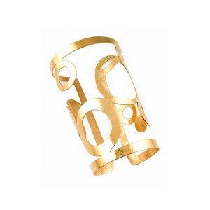 Bijoux de fête de mariage pour hommes et femmes Bracelet de manchette en laiton fait à la main Marteaux de haute qualité Design Bijoux de mode Bracelet plaqué or - Product Image 2