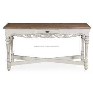 Cajón de mesa de consola de madera maciza de estilo francés moderno pintado en blanco antiguo para apartamento Hotel Villa muebles indonesios para - Product Image 1