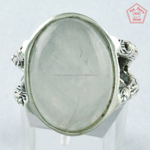 แหวนพลอยสี925ใส่ได้ทั้งชายและหญิงวินเทจสีเงินสเตอร์ลิงสีรุ้งดวงจันทร์ใช้ได้ทุกโอกาสขายส่งแหวนปาร์ตี้งานแต่งงาน - Product Image 2