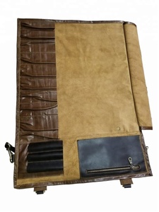Ligero genuino cuero marrón Premium 10 bolsillos profesional Chef cuchillos bolsa/Chef cuchillo rollo, hecho a mano - Product Image 6