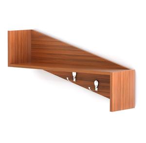 Lucas Decor <b>Wall</b> <b>Shelf</b> And Display Rack with Hooks - Walnut - Product Image 4