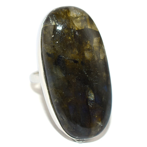Labradorita azul de forma ovalada auténtica, anillos de plata de ley 925, joyería de plata 925, joyería de plata 925 al por mayor - Product Image 2