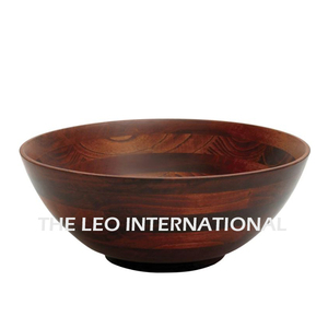 Cuenco para servir de forma redonda de Color marrón, Material de madera, artículos de comedor decorativos, ensaladera de frutas y nueces de Chocolate - Product Image 1