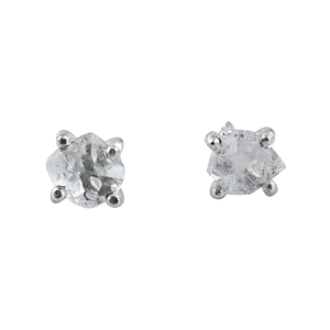 Boucles d'oreilles en argent sterling 925 Herkimer Rough Stud Boucles d'oreilles romantiques à la mode pour les fiançailles d'anniversaire de mariage pour les femmes. - Product Image 1