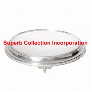 Soporte de tarta de feliz cumpleaños hecho a mano en plata de lujo y diseño elegante - Product Image 2