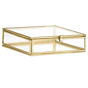 Caja de baratija India decorativa, caja de regalo cuadrada de latón, joyería - Product Image 1