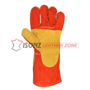 Guantes de trabajo de invierno antideslizantes anticortes impermeables hechos a medida, para soldadura TIG guantes de seguridad, protección para horno y barbacoa, cuero dividido de vaca - Product Image 4