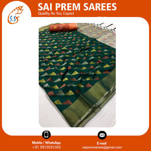 ผ้าส่าหรีผ้าไหมเนื้อนุ่มสำหรับผู้หญิงสไตล์อินเดียเสื้อผ้าปากีสถานพิมพ์ลายแบบกำหนดเอง - Product Image 5