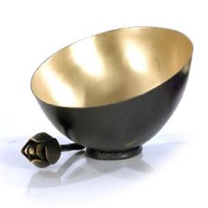 Bol de service alimentaire décoratif de dessus de table classique fait à la main de qualité supérieure bols de service de forme ronde noir et or bols à mélanger - Product Image 1